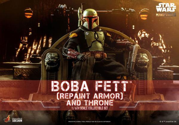 Star Wars The Mandalorian Action Figure 1/6 Boba Fett (Repaint Armor) and Throne 30 cm 1