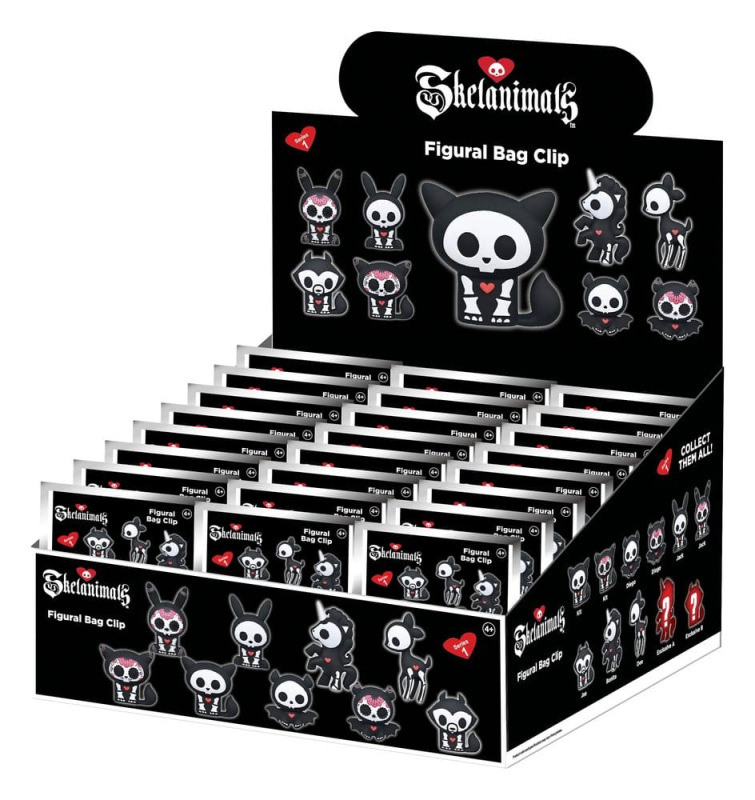 Skelanimals 3D PVC Bag Clips Series 1 Blind Bag Display (24)