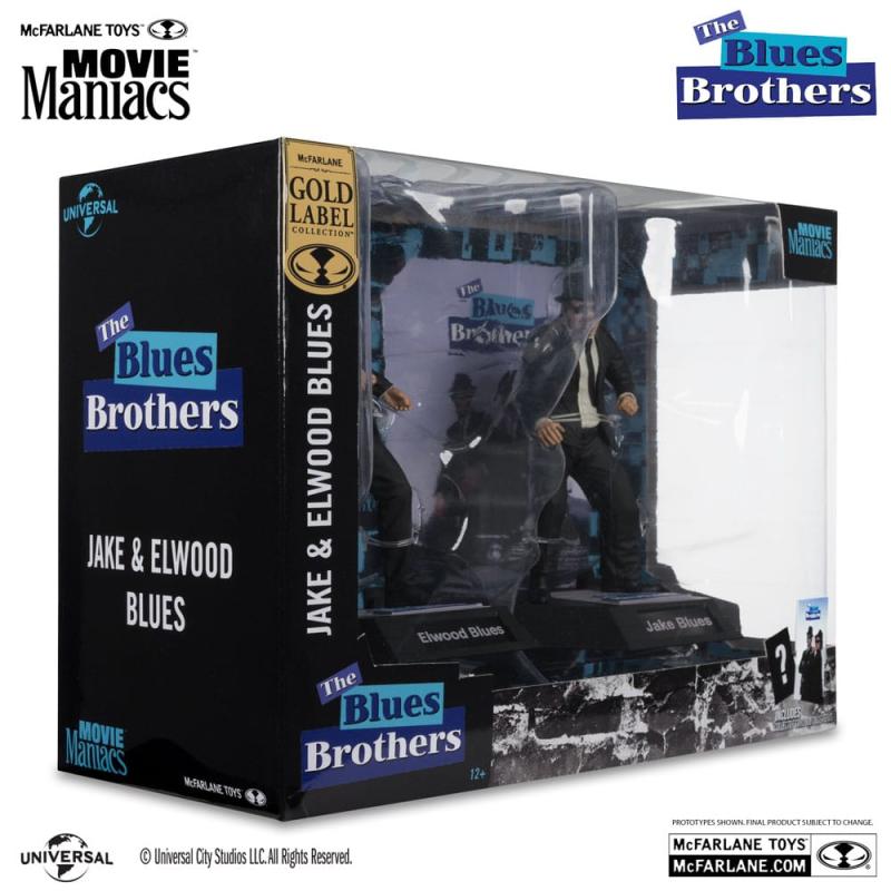 The Blues Brothers Movie Maniacs PVC Statue 2-Pack Jake & Elwood Blues (Gold Label) 15 cm