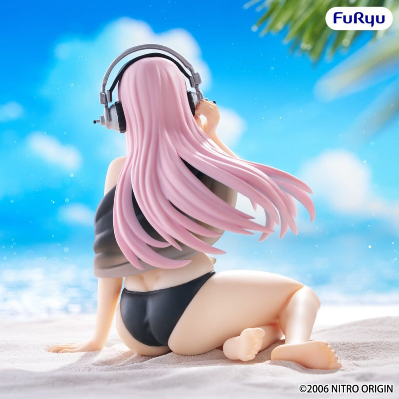 Super Sonico Noodle Stopper PVC Statue Super Sonico Swimsuit Black Color Ver. 10 cm 3