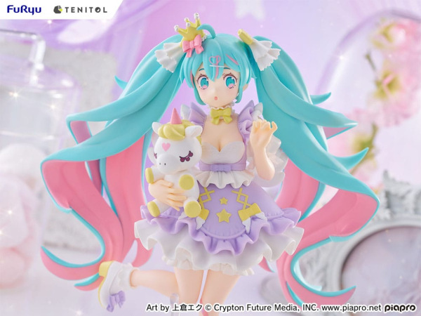 Hatsune Miku Tenitol PVC Statue Hatsune Miku Yumekawa Princess Lavender Ver. 21 cm 4
