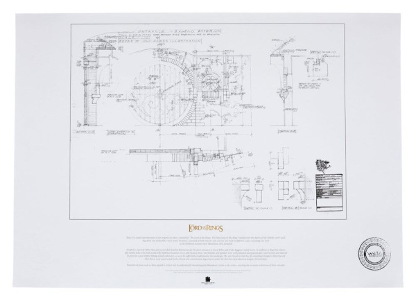Lord of the Rings Blueprint Art Print The Grey Havens 59 x 42 cm