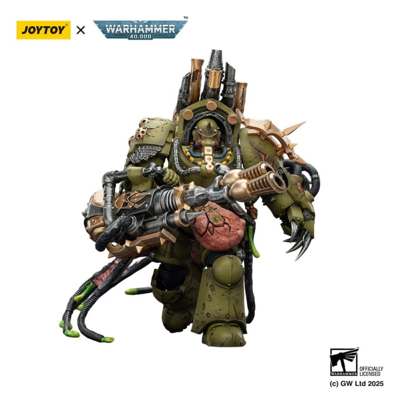 Warhammer 40,000 Action Figure Death Guard Lord of Virulence with Power Fist and Twin Plague Spewer 8