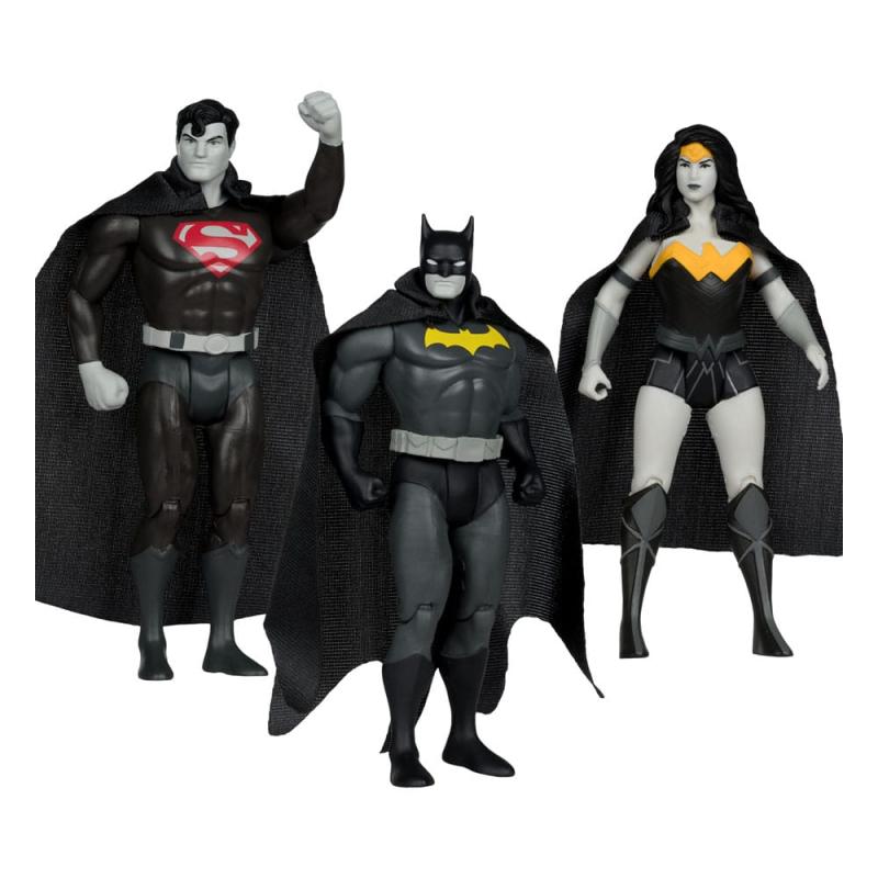 DC Direct Super Powers Action Figures Batman, Superman & Wonder Woman Black & White Accent Edition G