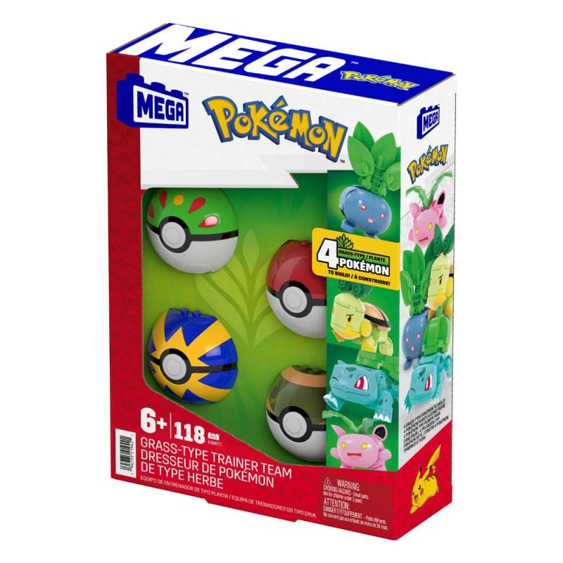 Pokémon MEGA Construction Set Grass-Type Trainer Team Building Toy Kit