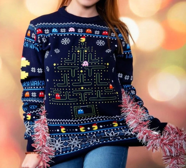 Pac-Man Christmas Sweater Size M 1