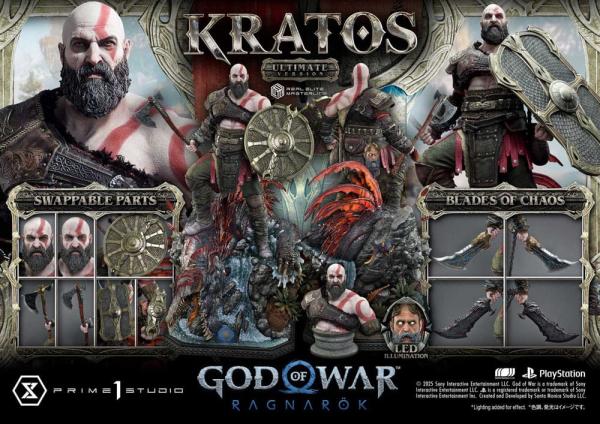 God of War: Ragnarok Real Elite Masterline Series Statue 1/3 Kratos Ultimate Version 95 cm 6