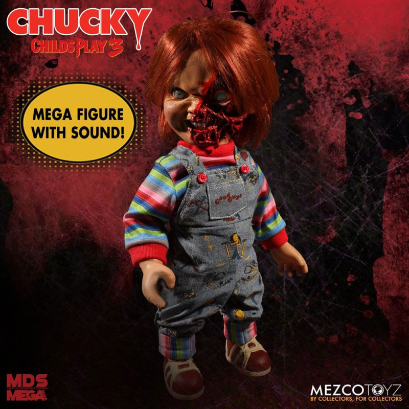 Child´s Play 3 Designer Series Talking Pizza Face Chucky 38 cm 5