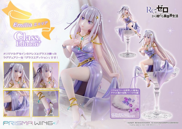 Re:Zero Prisma Wing Statue 1/7 Emilia Glass Edition Bonus Version 29 cm 13