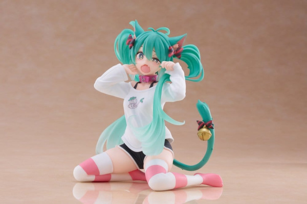 Hatsune Miku PVC Statue Desktop Cute Figure Hatsune Miku Cat Ear T-Shirt Ver. 13 cm 4