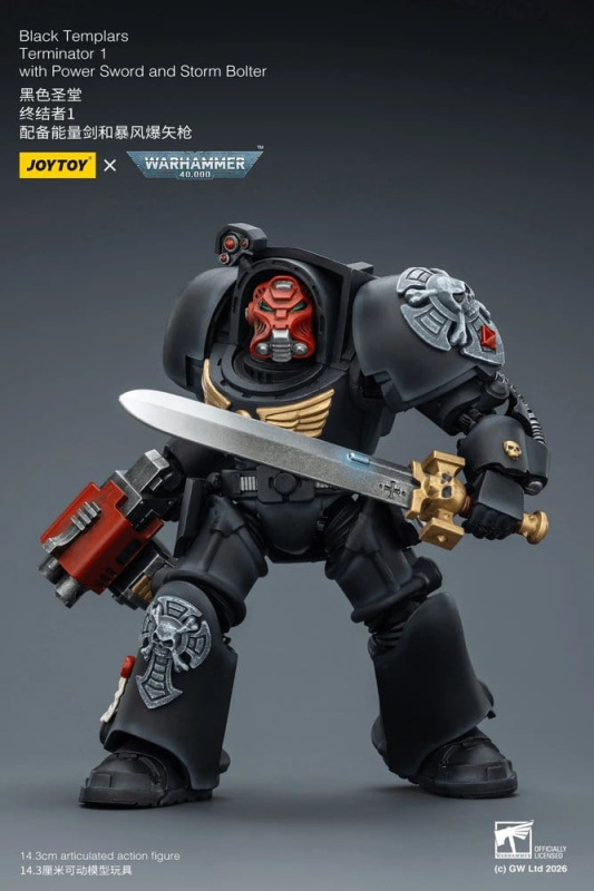 Warhammer 40,000 Action Figure Black Templars Terminator 1 with Power Sword and Storm Bolter 14 cm 6