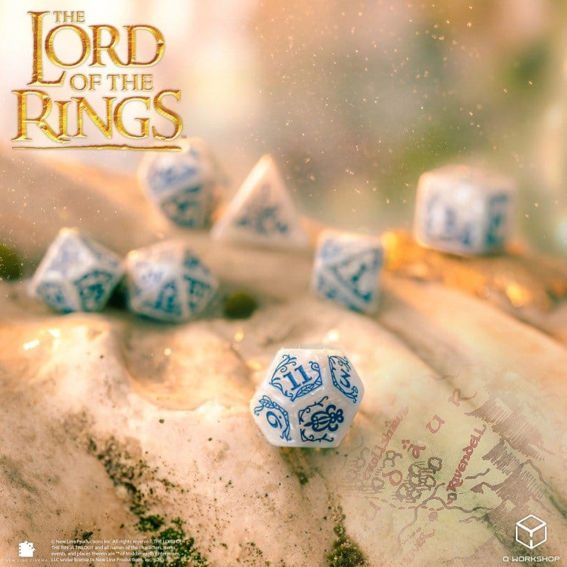 The Lord of the Rings Dice Set of 7 Rivendell (Stone) 5