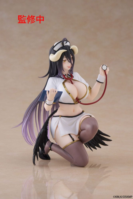 Overlord PVC Statue Desktop Cute Figure Albedo Nurse Ver. Renewal 13 cm 4