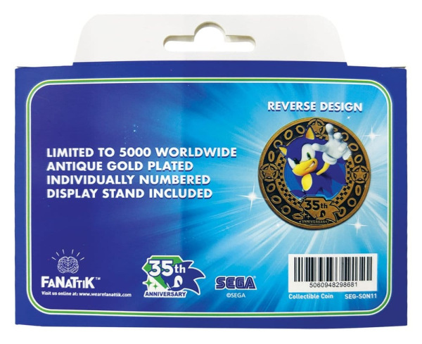 Sonic the Hedgehog Collectable Coin 35th Anniversary Limited Edition 2
