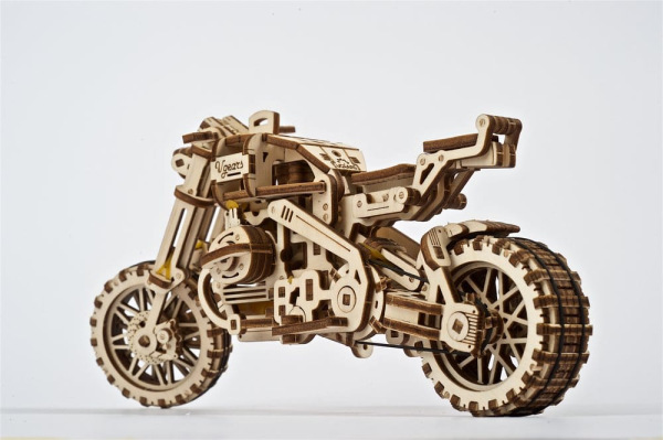 Ugears 3D Wooden Puzzle Scrambler UGR-10 with sidecar 12