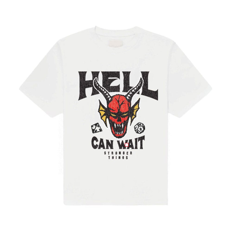 Stranger Things T-Shirt Hell Can Wait (white) Size L