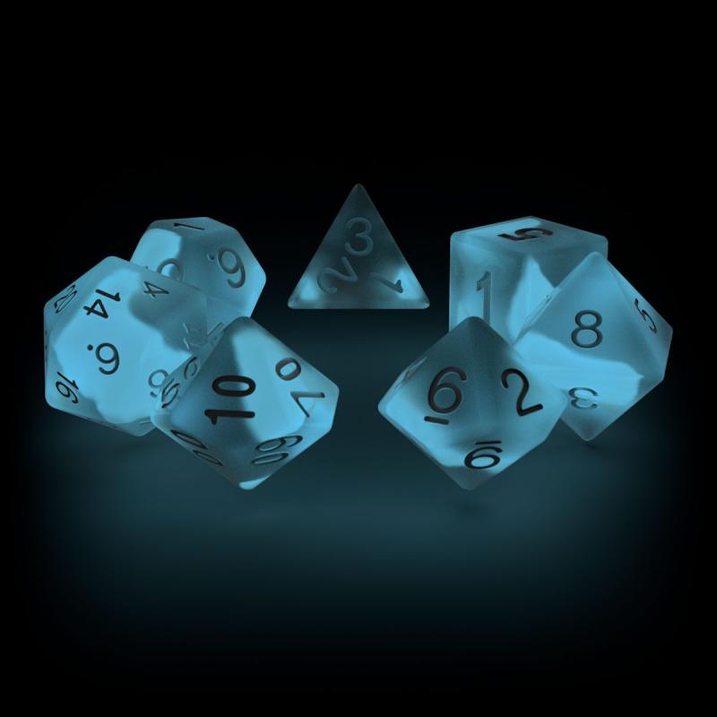 Oakie Doakie Dice RPG Set Glow in the Dark - Arctic (7)