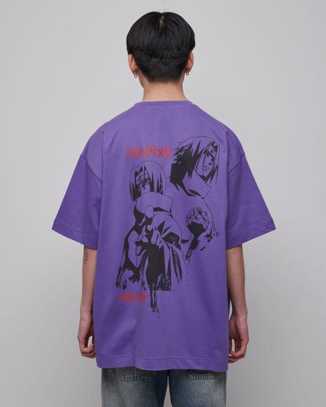 Naruto Shippuden T-Shirt Graphic Purple Size M