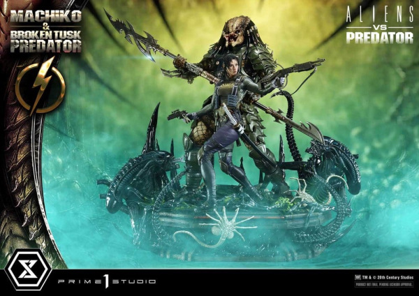 Aliens vs. Predator (Comic) Ultimate Premium Masterline Statue 1/4 Machiko & Broken Tusk Predator DX 12