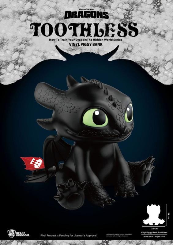 How To Train Your Dragon Piggy Vinyl Bank Toothless 34 cm 1