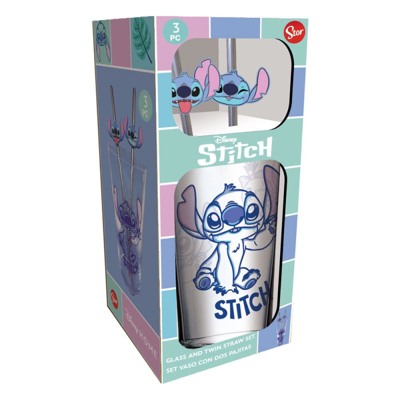 Lilo & Stitch Glass Tumbler with Straws Stitch 485 ml 1