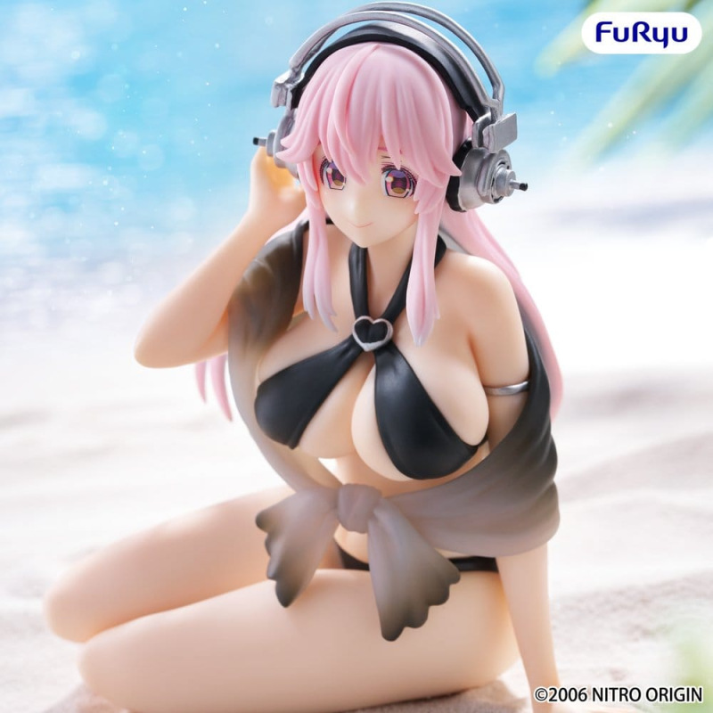 Super Sonico Noodle Stopper PVC Statue Super Sonico Swimsuit Black Color Ver. 10 cm 4