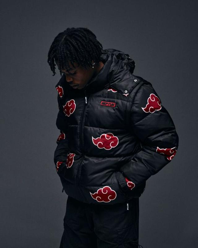 Naruto Puffer Jacket Akatsuki Red Size XS