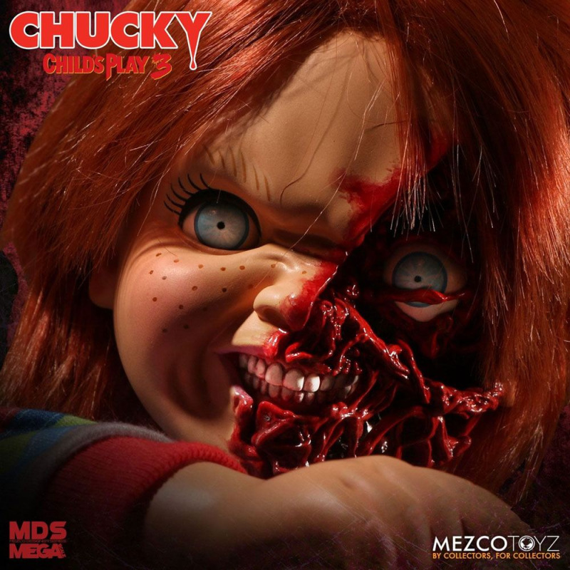Child´s Play 3 Designer Series Talking Pizza Face Chucky 38 cm 6