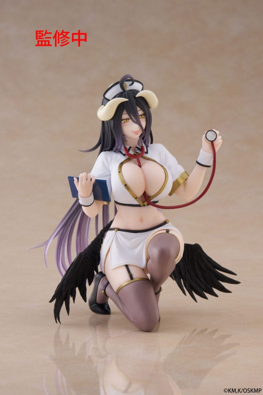 Overlord PVC Statue Desktop Cute Figure Albedo Nurse Ver. Renewal 13 cm 5