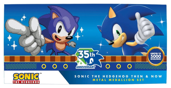 Sonic the Hedgehog Medallion Set 35th Anniversary Then & Now Limited Edition 5