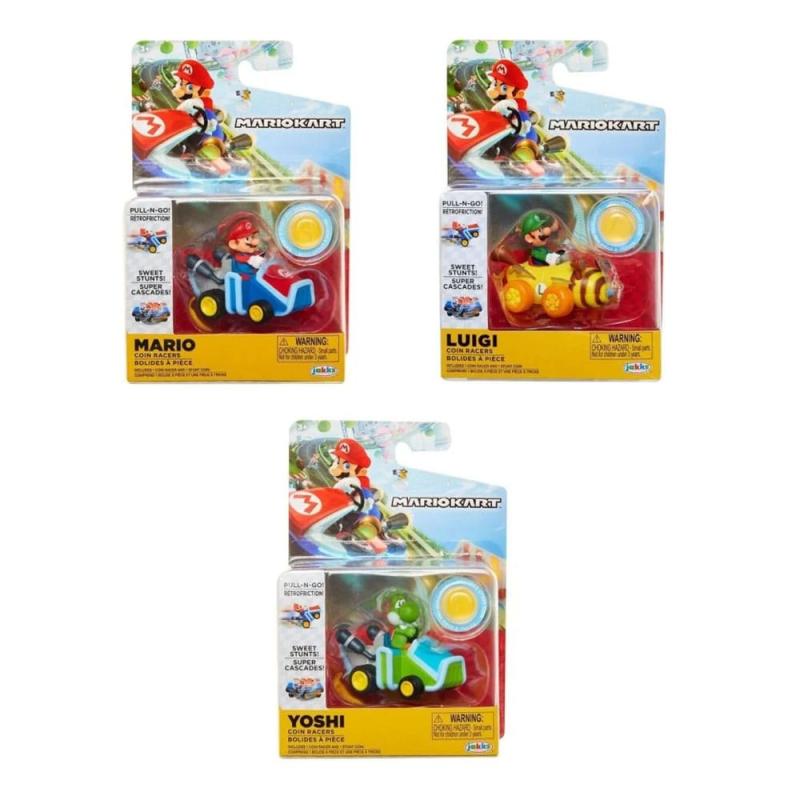 World of Nintendo Super Mario Kart Pullback Vehicles with Figures Wave 1 Assortment (12)