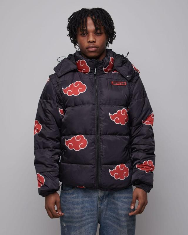 Naruto Puffer Jacket Akatsuki Red Size XS