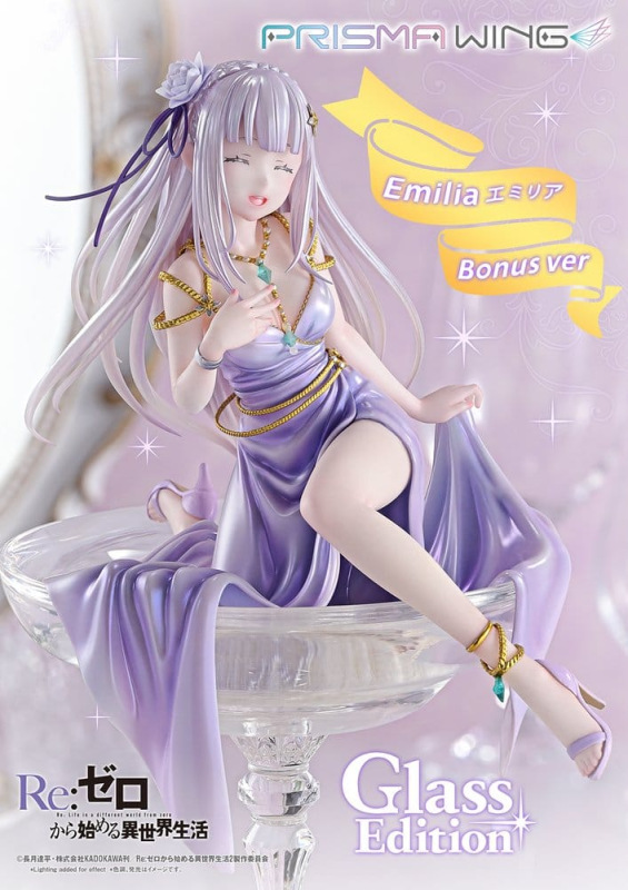 Re:Zero Prisma Wing Statue 1/7 Emilia Glass Edition Bonus Version 29 cm 4