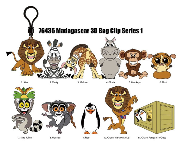 Madagascar 3D Foam Bag Clips Serie 1 Display (24) 2
