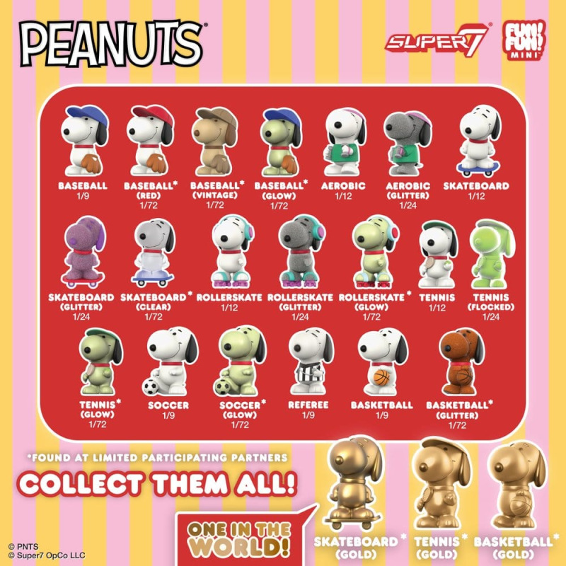 Peanuts Fun! Fun! Mini Figures Wave 01 Athlete Snoopy Blind Box Display (9) 1