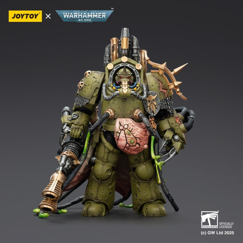Warhammer 40,000 Action Figure Death Guard Lord of Virulence with Power Fist and Twin Plague Spewer 1