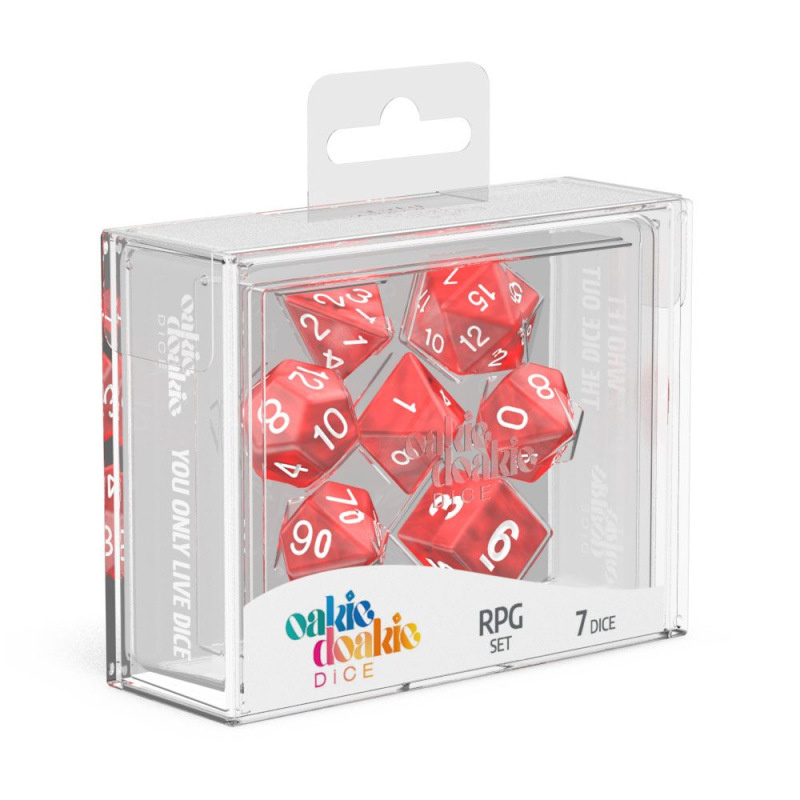 Oakie Doakie Dice RPG Set Marble - Red (7) 1