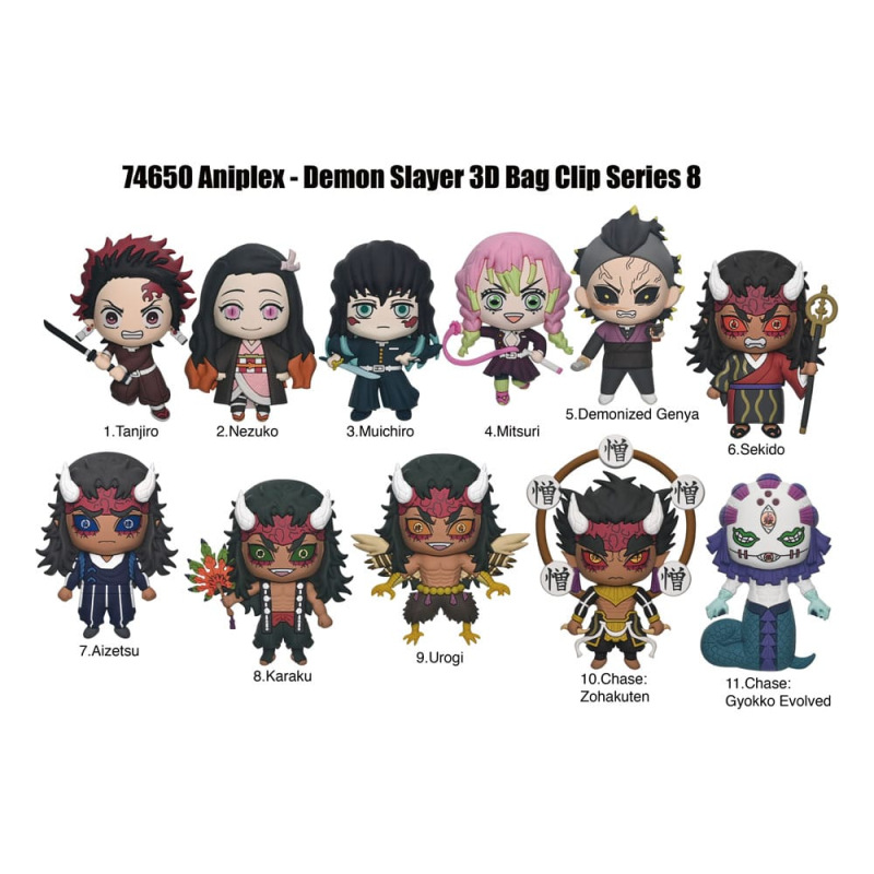 Demon Slayer Season 3 3D Foam Bag Clips Series 8 Display (24) 1