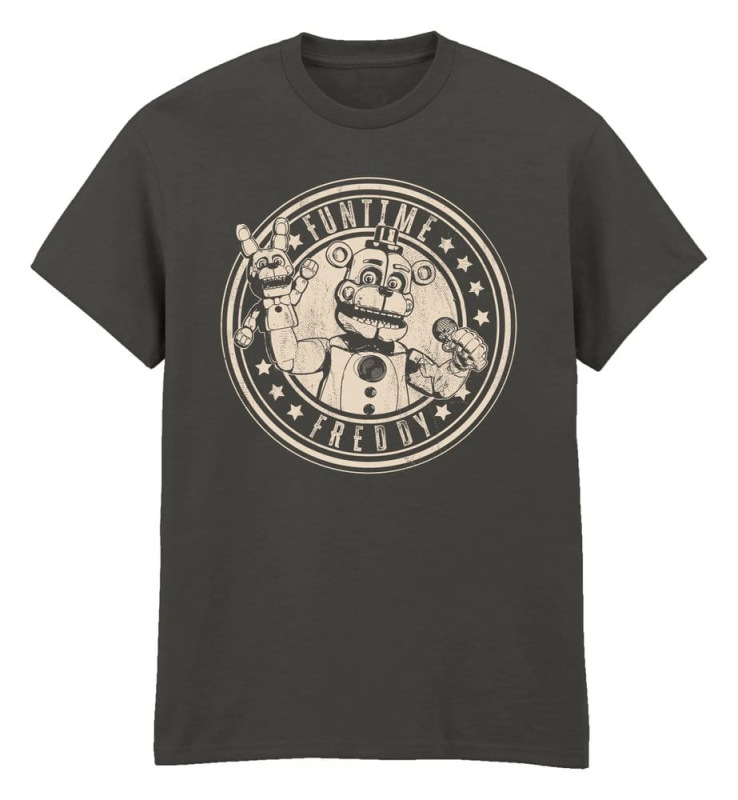 Five Nights at Freddy’s T-Shirt Funtime Freddy Distress Charcoal Size L 1