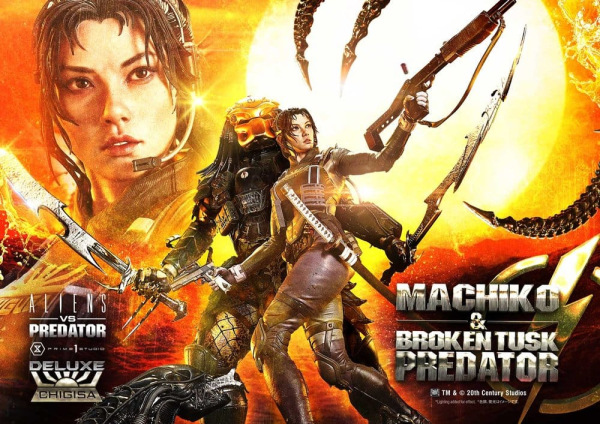 Aliens vs. Predator (Comic) Ultimate Premium Masterline Statue 1/4 Machiko & Broken Tusk Predator DX 1