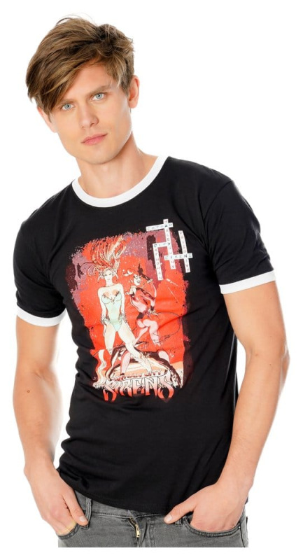 Gotham City Sirens T-Shirt Crossword Black Ringer Size S 3