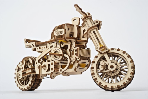 Ugears 3D Wooden Puzzle Scrambler UGR-10 with sidecar 11