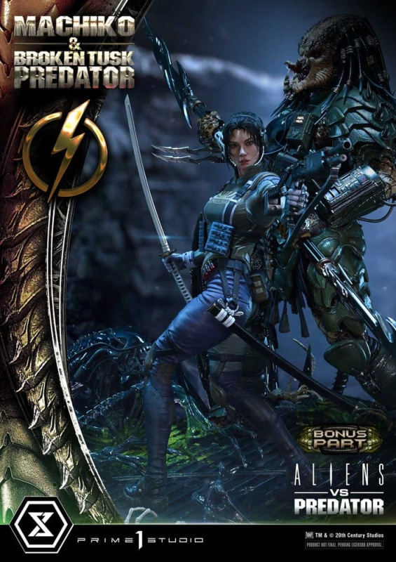 Aliens vs. Predator (Comic) Ultimate Premium Masterline Statue 1/4 Machiko & Broken Tusk Predator DX 5