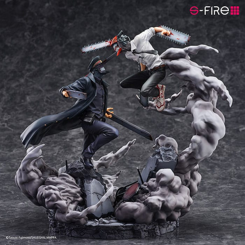 Chainsaw Man Statue Super Situation Figure Chainsaw Man vs. Samurai Sword 26 cm 1