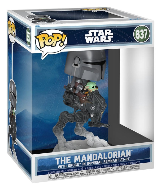 Star Wars: The Mandalorian and Grogu POP! Rides Deluxe Vinyl Bobblehead Figure The Mandalorian with 1