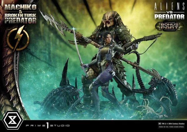 Aliens vs. Predator (Comic) Ultimate Premium Masterline Statue 1/4 Machiko & Broken Tusk Predator DX 3