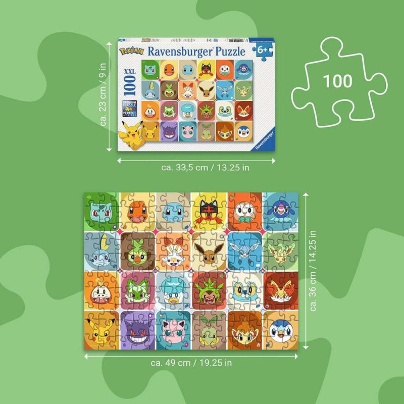 Pokémon Children's Jigsaw Puzzle Pokémon Faces (100 Pieces XXL) 2