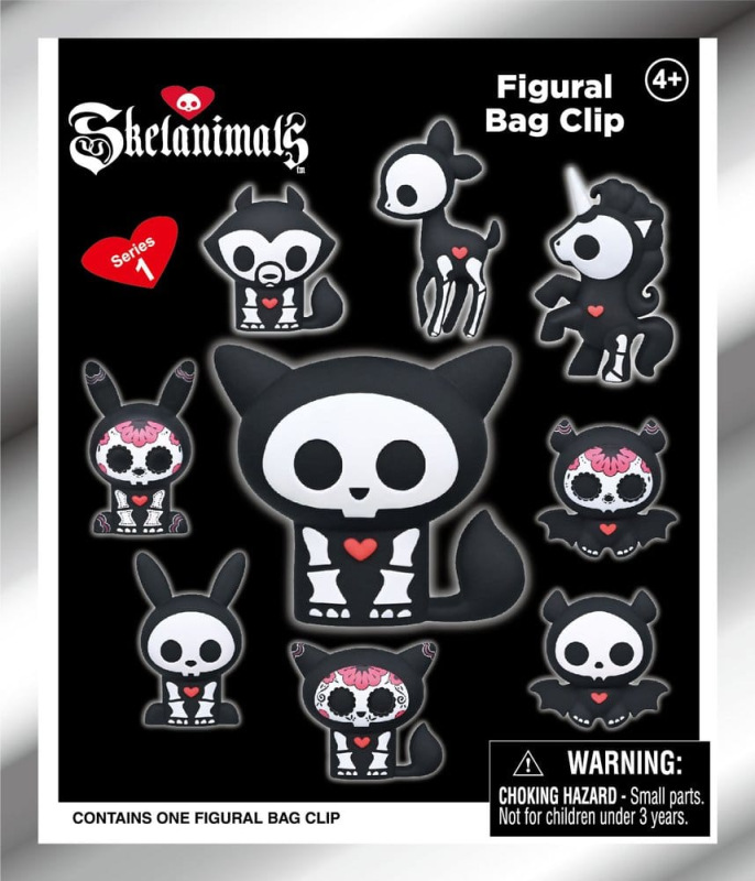 Skelanimals 3D PVC Bag Clips Series 1 Blind Bag Display (24) 1