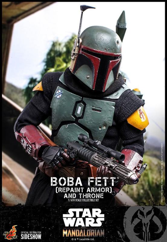 Star Wars The Mandalorian Action Figure 1/6 Boba Fett (Repaint Armor) and Throne 30 cm 9