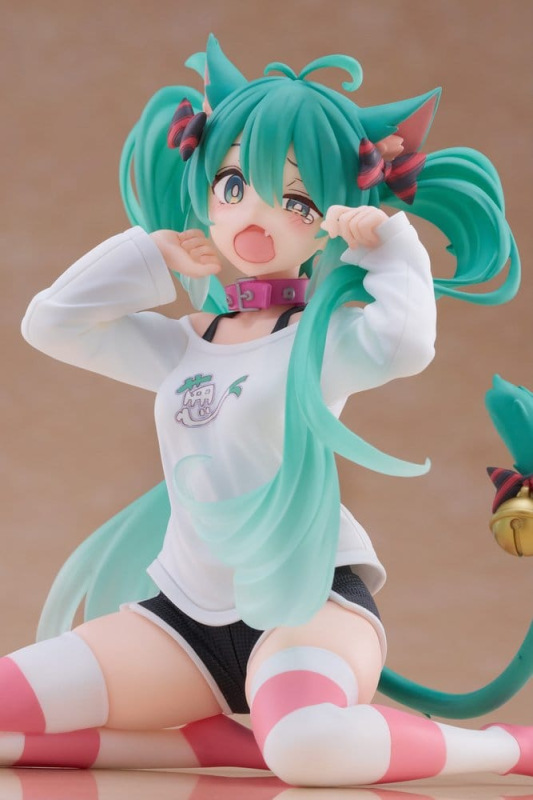 Hatsune Miku PVC Statue Desktop Cute Figure Hatsune Miku Cat Ear T-Shirt Ver. 13 cm 11
